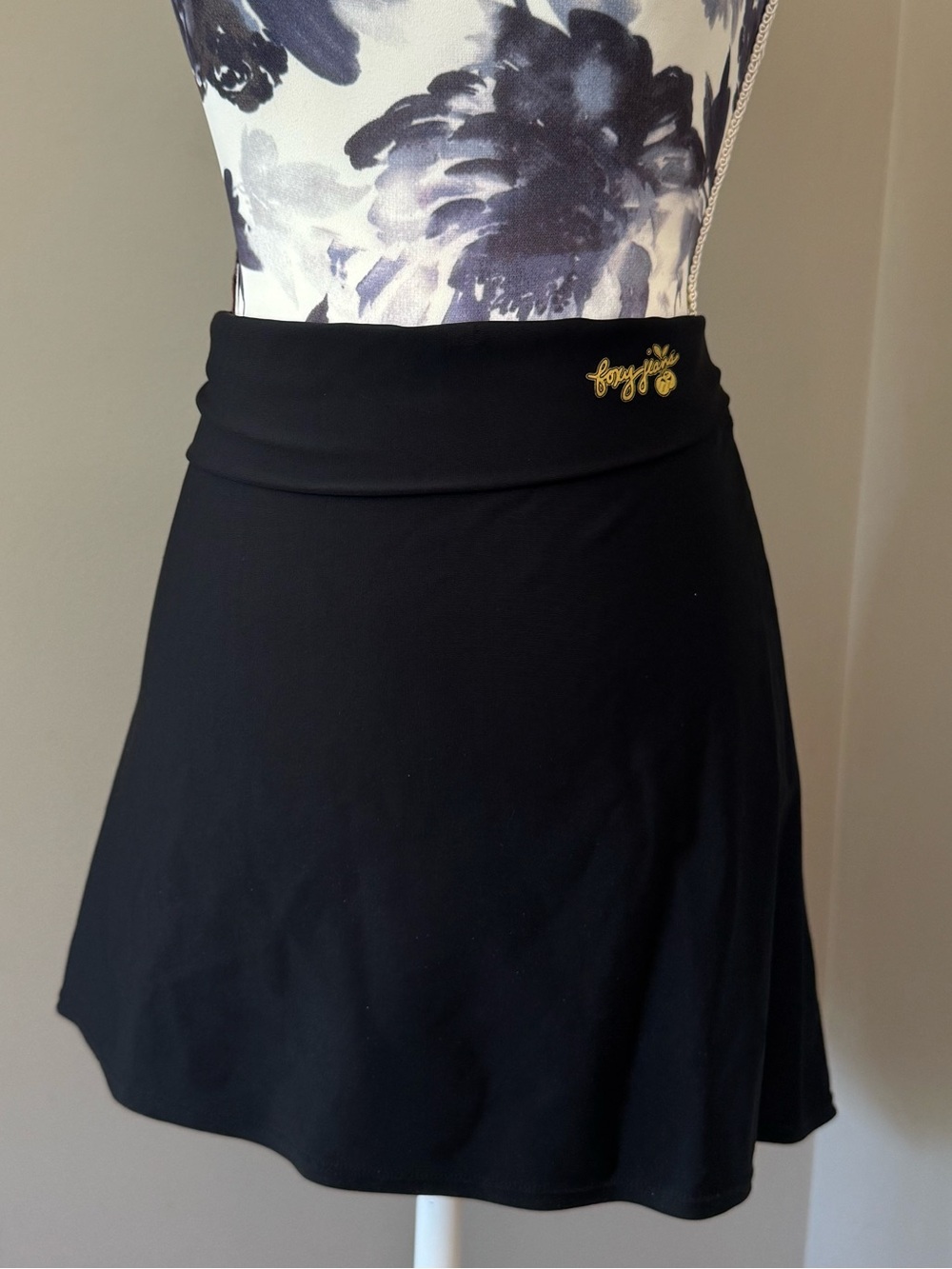 Y2K Foxy Jeans Swim Skirt/ Cover Up Foldable Waist